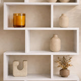 Bookcases - S - shaped bookcase white melamine Elif 90x156x20 cm - Dimehouse