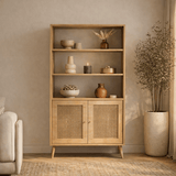 Bookcases - Bookcase Hazeran Oak Beechwood 40x90x158 cm - Dimehouse