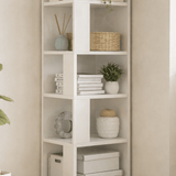 Bookcases - Bookcase Piano White Melamine 34x161x34 cm - Dimehouse
