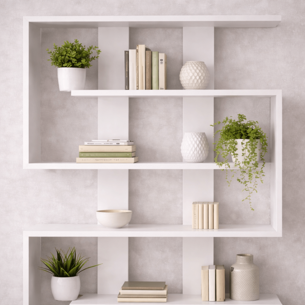 Bookcases - Bookcase Rain White Melamine 120x162x20 cm - Dimehouse
