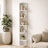 Bookcases - Bookcase Saso White Melamine 37x141x24 cm - Dimehouse