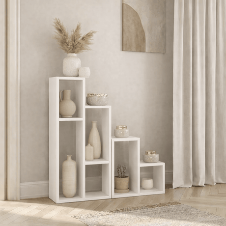 Bookcases - Modular shelving unit white melamine Sule 42x89x20 cm - Dimehouse