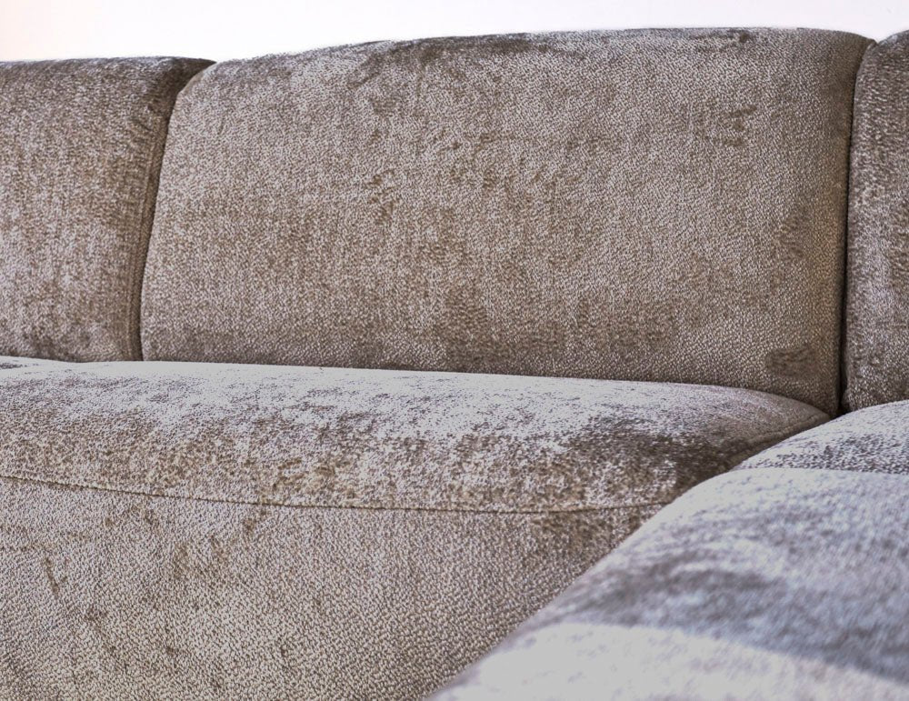 Sofas - Corner sofa with high legs taupe velvet Chloe - right - Dimehouse