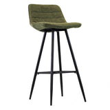 Bar Stools - Industrial Bar Stool Green Kenton Microfiber Fabric - 76 cm Seat Height - Dimehouse