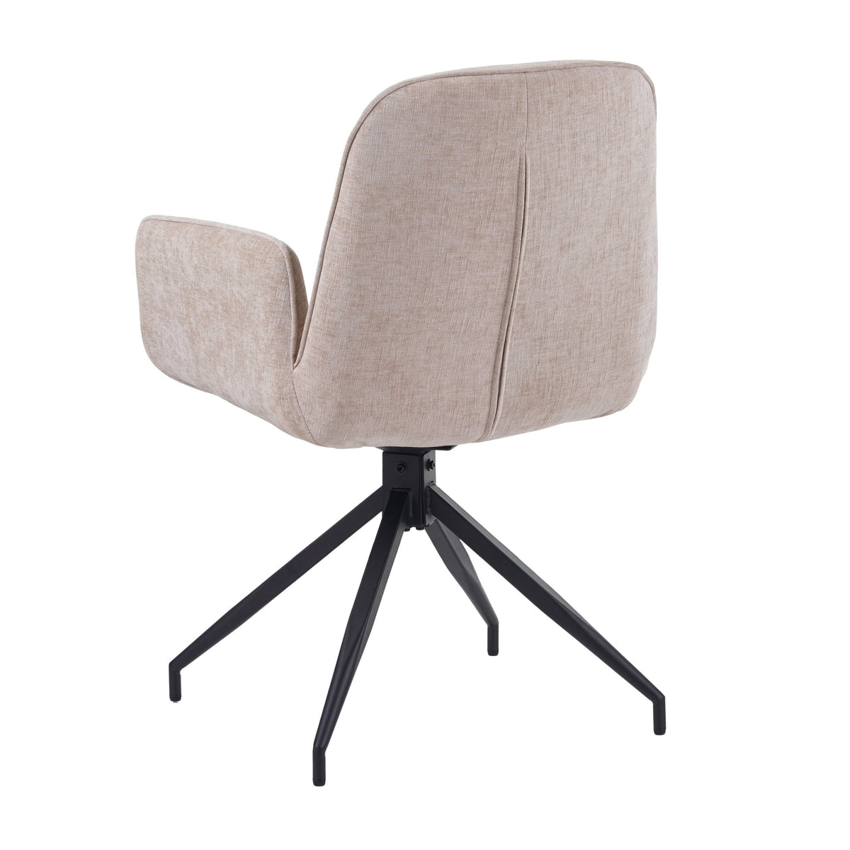 Dining room chairs - Swivel dining room chair Nela Chenille Beige - With Armrests - Dimehouse