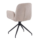 Dining room chairs - Swivel dining room chair Nela Chenille Beige - With Armrests - Dimehouse