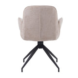 Dining room chairs - Swivel dining room chair Nela Chenille Beige - With Armrests - Dimehouse