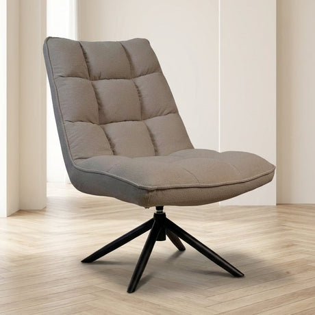 Yuki Taupe Bouclé swivel armchair 360° Rotatable atmospheric photo in a modern interior