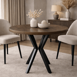 Dining tables - Round dining table Walnut - 90 cm - Agna - Dimehouse