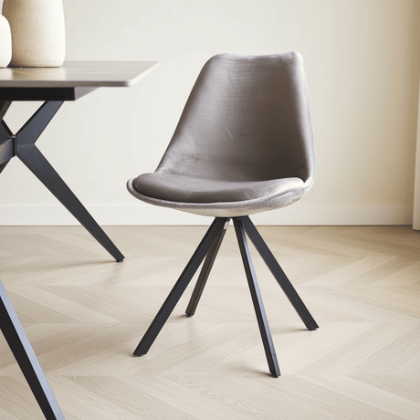 Dining room chair Jace Velvet Gray - Without Armrests