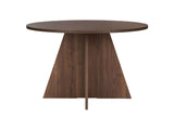 Dining tables - Dining room table round Walnut - 120 cm - Mary - Dimehouse