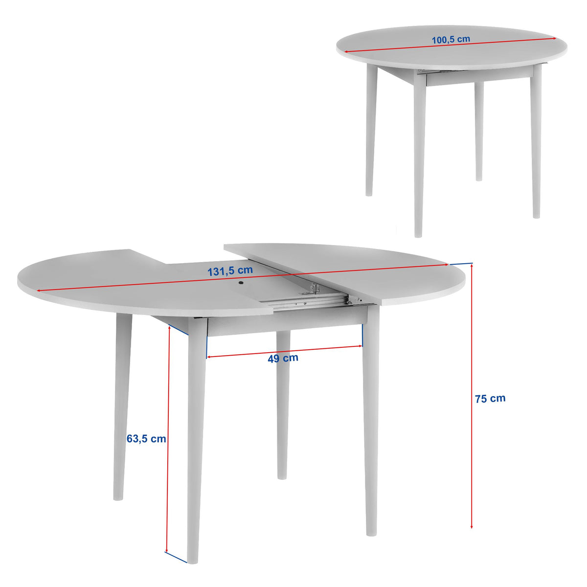 Dining tables - Dining table Walnut Melamine extendable 100 - 130 cm - Vienna - Dimehouse