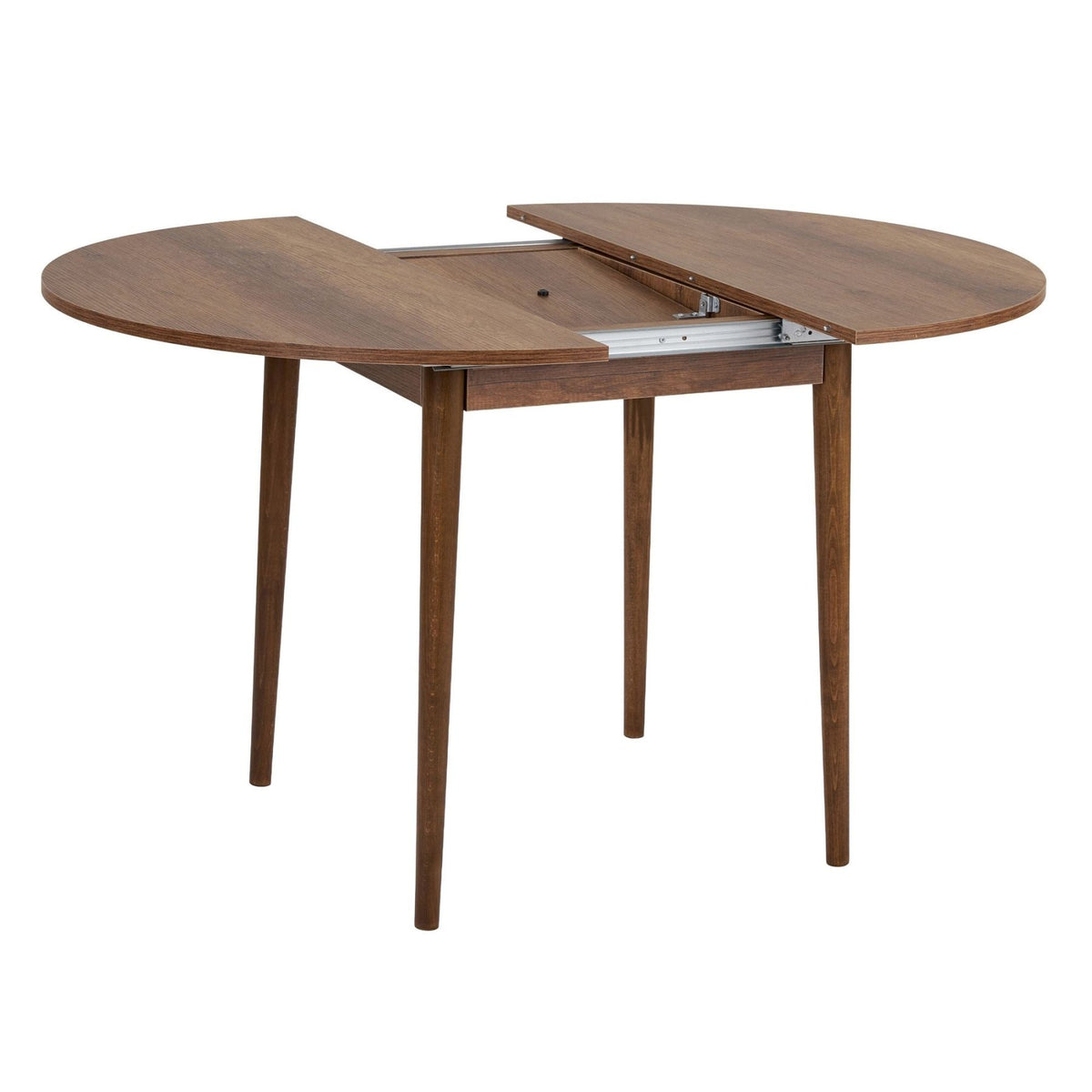 Dining tables - Dining table Walnut Melamine extendable 100 - 130 cm - Vienna - Dimehouse