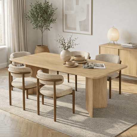 Dining tables - Dining table Oak Melamine rectangular 180x89.5x75 cm - Linova - Dimehouse