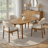 Dining tables - Dining table Oak Melamine extendable 100 - 130 cm - Vienna - Dimehouse