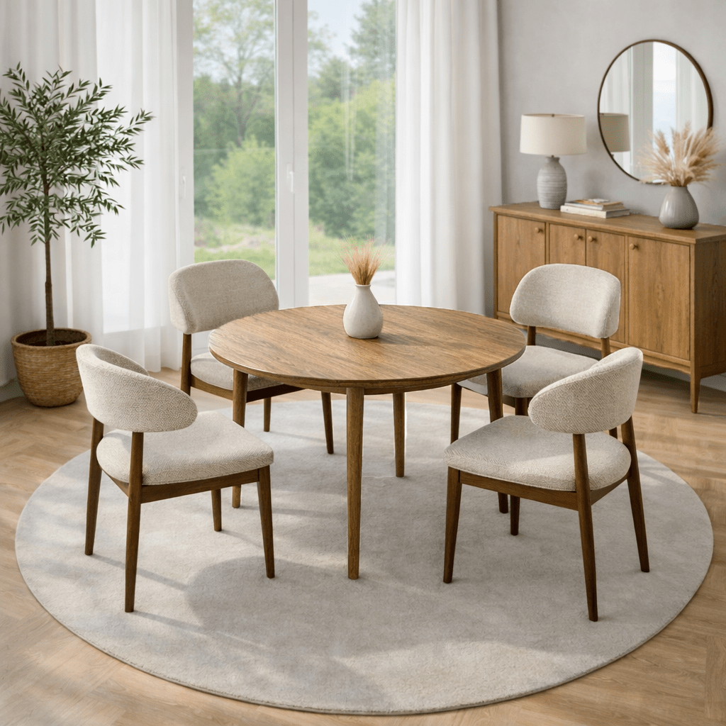 Dining tables - Dining table Oak Melamine extendable 100 - 130 cm - Vienna - Dimehouse