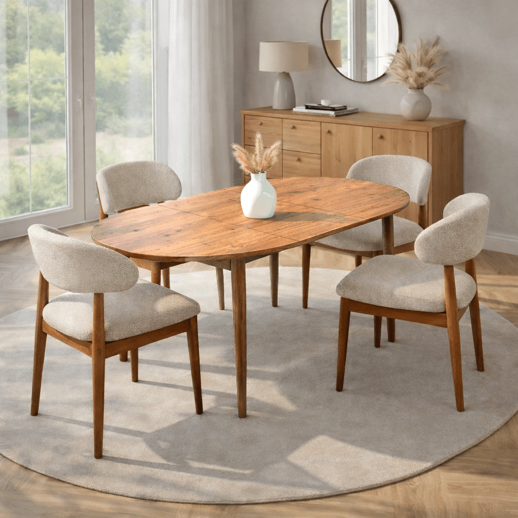 Dining tables - Dining table Pine Melamine extendable 100 - 130 cm - Vienna - Dimehouse
