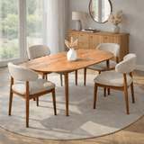 Dining tables - Dining table Pine Melamine extendable 100 - 130 cm - Vienna - Dimehouse