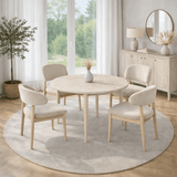 Dining tables - Travertine melamine dining table extendable 100 - 130 cm - Vienna - Dimehouse