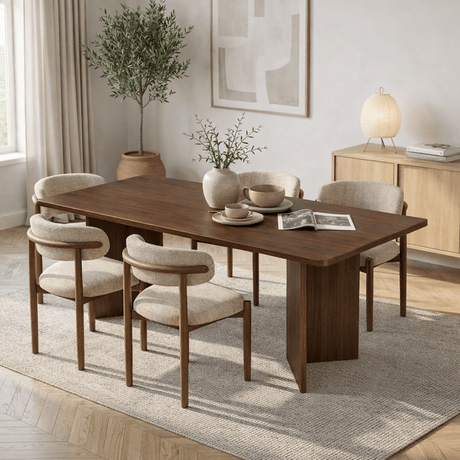 Dining tables - Dining table Walnut Melamine rectangular 180x89.5x75 cm - Linova - Dimehouse