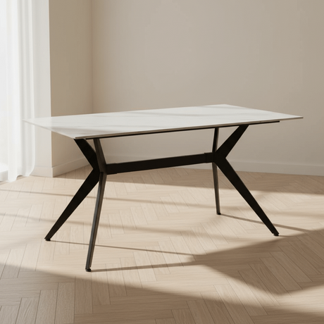 Dining table Grace Sintered Stone Marble Look White