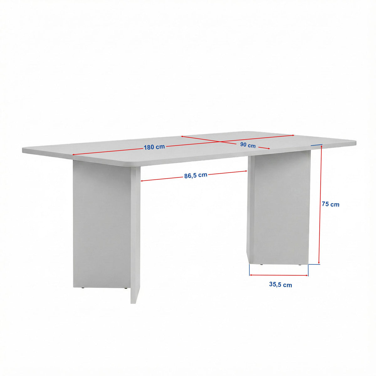 Dining tables - Dining table White Melamine rectangular 180x89.5x75 cm - Linova - Dimehouse