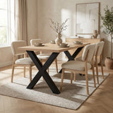 Dining tables - Dining table Lenzo Rustic Oak - Black Dimehouse