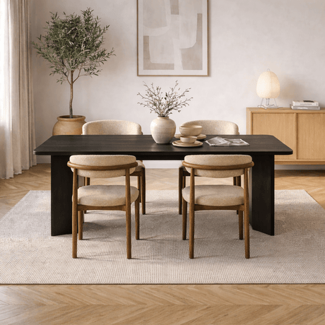 Dining tables - Dining table Black Melamine rectangular 180x89.5x75 cm - Linova - Dimehouse