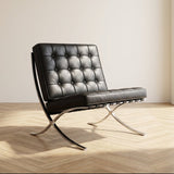 Expo armchair black premium leather atmospheric photo in modern interior