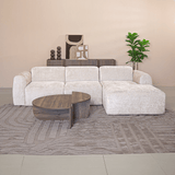 Banken-Hoekbank beige chenille stof - 292x170 cm - Shane - rechts-Dimehouse