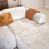Banken-Hoekbank beige chenille stof - 292x170 cm - Shane - rechts-Dimehouse