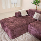 Banken-Hoekbank paars chenille stof - 292x170 cm - Shane - links-Dimehouse