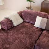 Banken-Hoekbank paars chenille stof - 292x170 cm - Shane - links-Dimehouse