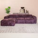 Banken-Hoekbank paars chenille stof - 292x170 cm - Shane - links-Dimehouse