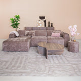 Banken-Hoekbank taupe chenille stof - 272x170 cm - Shane - links-Dimehouse