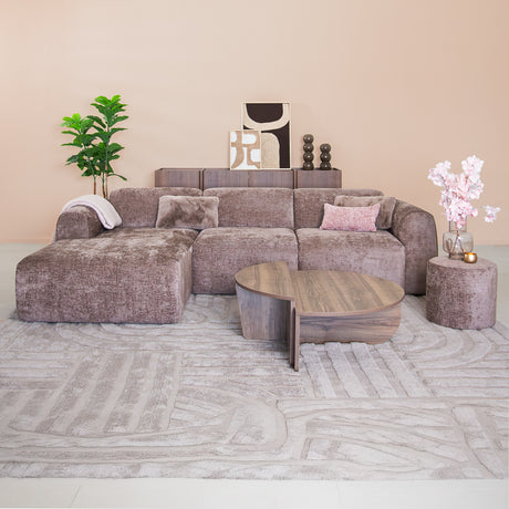 Banken-Hoekbank taupe chenille stof - 272x170 cm - Shane - links-Dimehouse