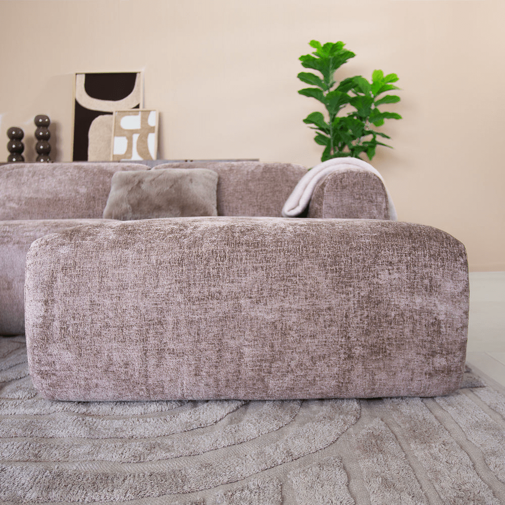 Banken-Hoekbank taupe chenille stof - 292x170 cm - Shane - rechts-Dimehouse