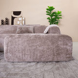 Banken-Hoekbank taupe chenille stof - 292x170 cm - Shane - rechts-Dimehouse