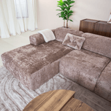 Banken-Hoekbank taupe chenille stof - 272x170 cm - Shane - links-Dimehouse