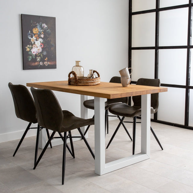 Dining tables - Dining table Rover Oak U - leg White - Dimehouse
