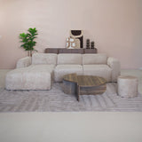 Banken-Hoekbank zand chenille stof - 272x170 cm - Shane - links-Dimehouse