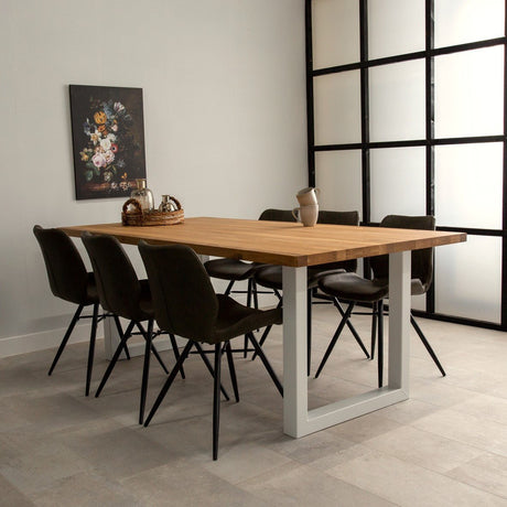 Dining tables - Dining table Rover Oak U - leg White - Dimehouse