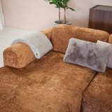 Banken-Hoekbank oker chenille stof - 292x170 cm - Shane - links-Dimehouse