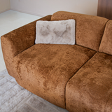 Banken-Hoekbank oker chenille stof - 292x170 cm - Shane - rechts-Dimehouse