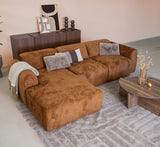Banken-Hoekbank oker chenille stof - 292x170 cm - Shane - links-Dimehouse