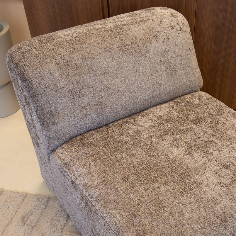 Fauteuil taupe chenille stof Shane