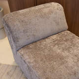 Fauteuil taupe chenille stof Shane