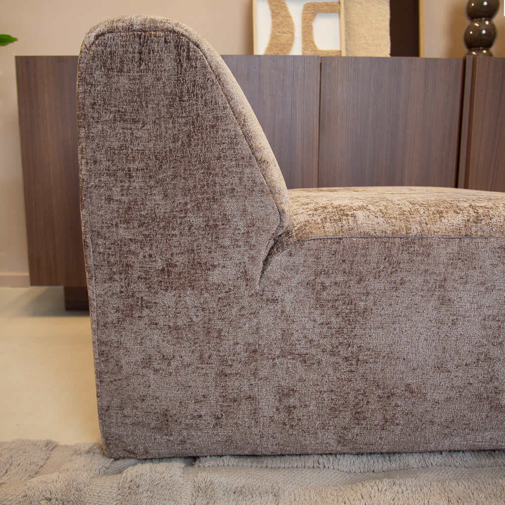 Fauteuil taupe chenille stof Shane