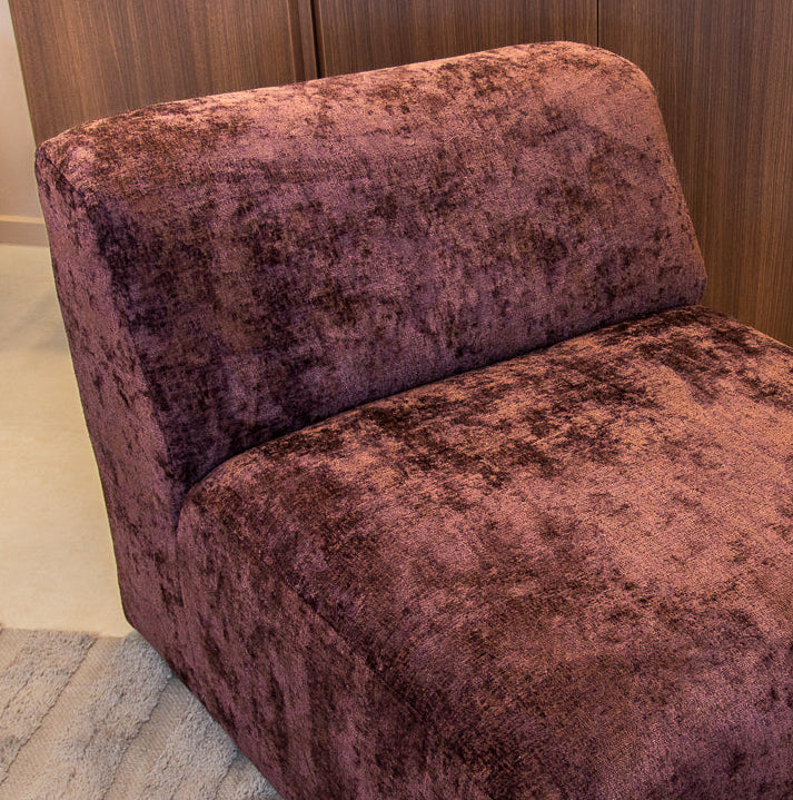 Fauteuil paars chenille stof Shane