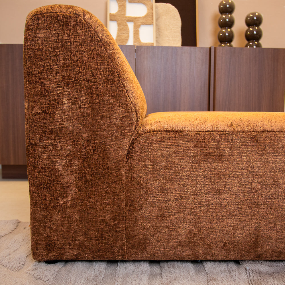 Fauteuil oker chenille stof Shane